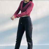 RedWine Crop Top - Long Sleeves - Thumbholes - Alpha Kleid