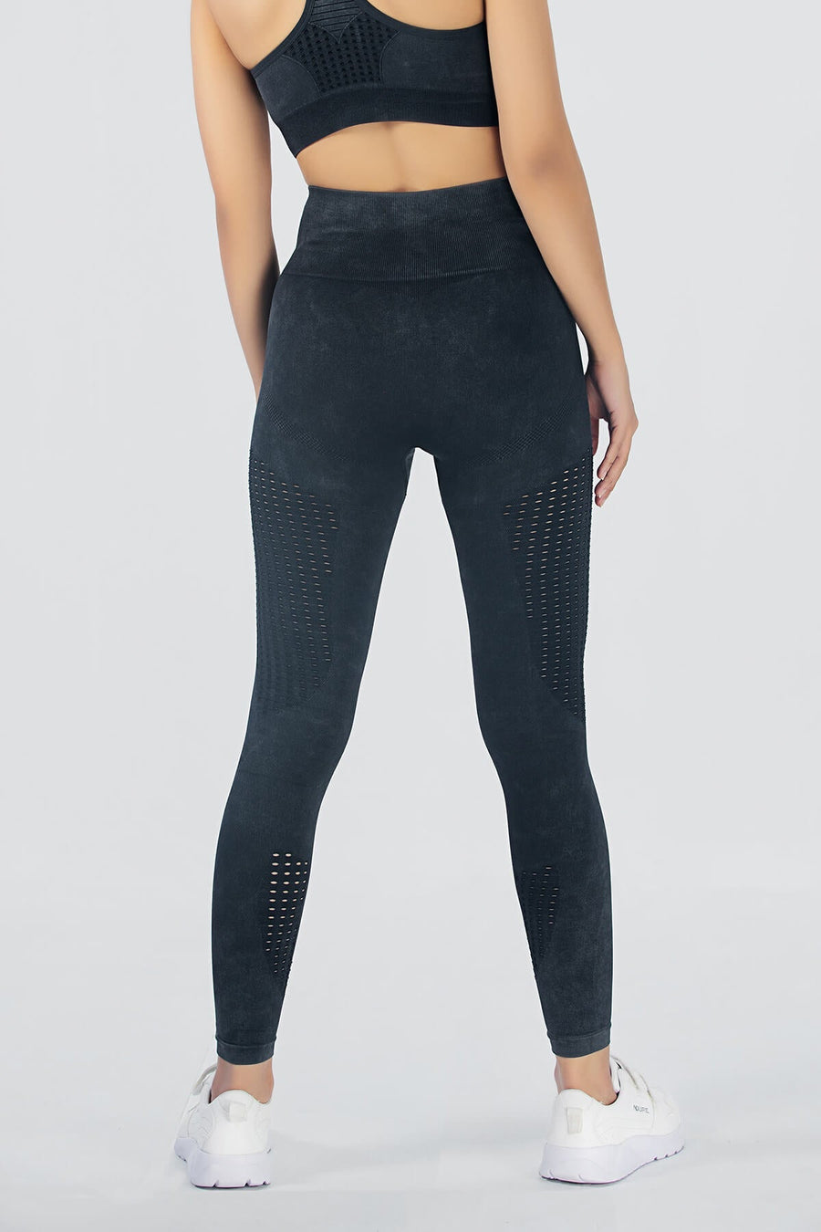 Leggings - AK Vintage Acid Washed - Black - GYM|Running|Yoga - Alpha Kleid