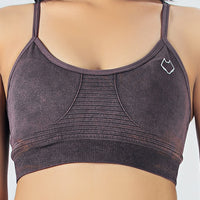 Sports Bra - AK Vintage Acid Washed - Burgundy - GYM|Running|Yoga - Alpha Kleid