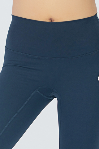 AK PRO Cropped Tights - Brushed - Breathable - Pure Black Blue