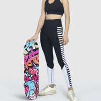 Stripe Panel Leggings in Sculpt Compression - Alpha Kleid