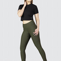 Sculpt Leggings - Brushed - Gym|Yoga|Barre (OLIVE) - Alpha Kleid