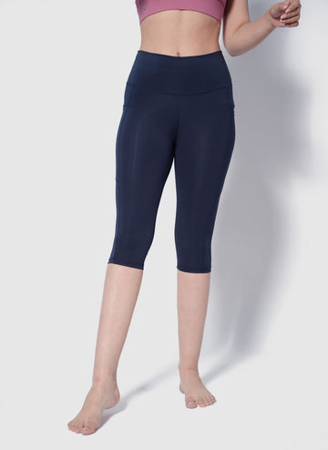 Sculpt Leggings X - Brushed - Pockets - Length 25"(Navy) - Alpha Kleid