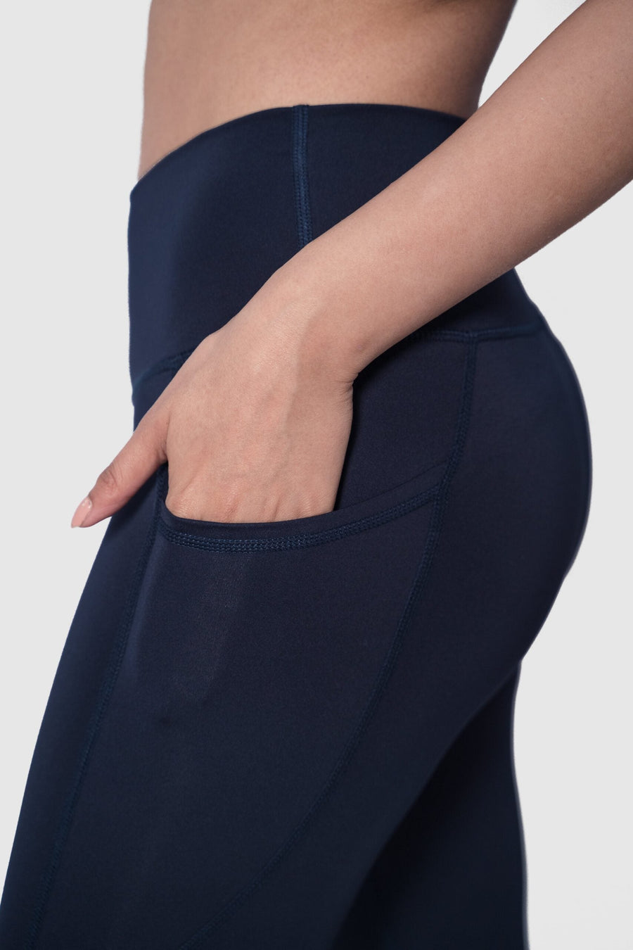 Sculpt Leggings X - Brushed - Pockets - Length 25"(Navy) - Alpha Kleid