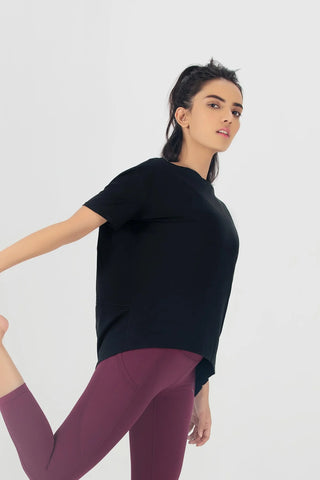DriFit Training|Yoga Shirt - Super Soft - Relaxed Fit (BLK)