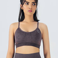 Sports Bra - AK Vintage Acid Washed - Burgundy - GYM|Running|Yoga - Alpha Kleid