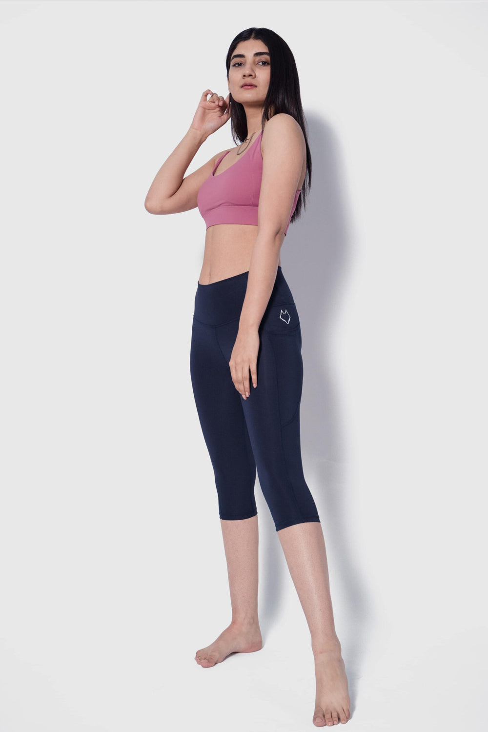 Sculpt Leggings X - Brushed - Pockets - Length 25"(Navy) - Alpha Kleid