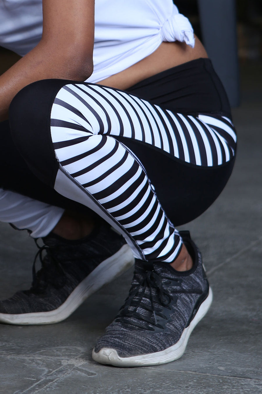 Stripe Panel Leggings in Sculpt Compression - Alpha Kleid