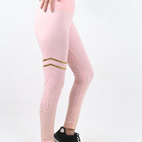 Brushed Pink Sculpt Leggings – Full-length I High waisted I Ribbed waistband - Alpha Kleid