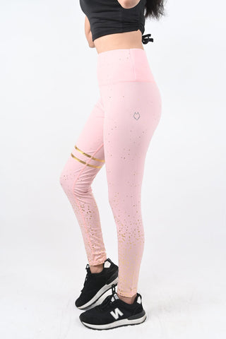 Brushed Pink Sculpt Leggings – Full-length I High waisted I Ribbed waistband