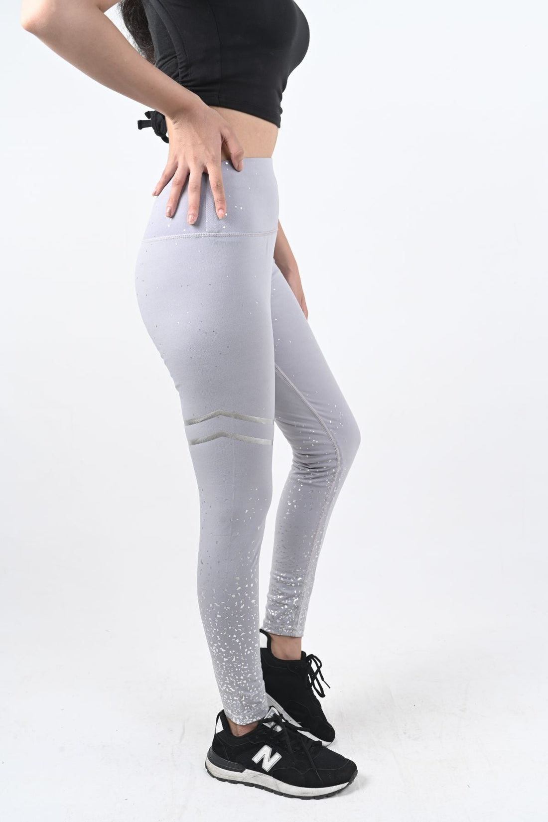 Brushed Grey Sculpt Leggings – Full-length I High waisted I Ribbed waistband - Alpha Kleid