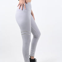 Brushed Grey Sculpt Leggings – Full-length I High waisted I Ribbed waistband - Alpha Kleid